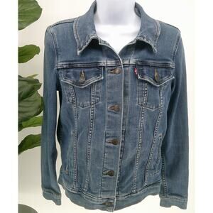 Levi's Original Womens Light Wash Blue Button Front Denim Trucker Jacket Small